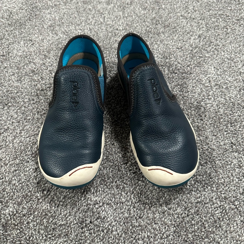 Plae Migi Blue Leather Sneaker Loafer Sz 13.5 - Picture 2 of 6